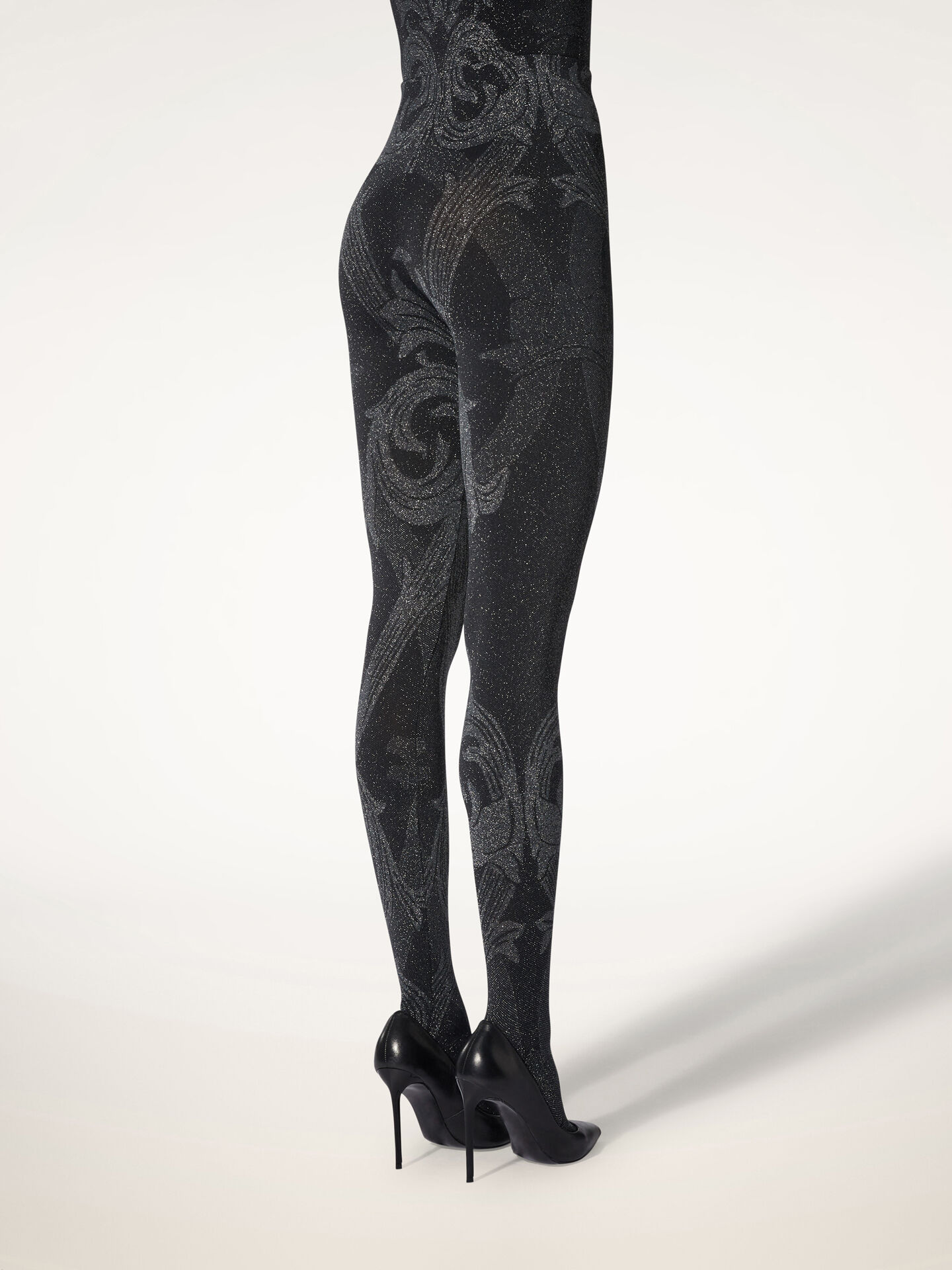 Metallic Jacquard Tights