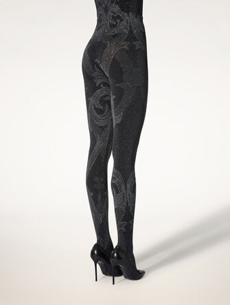 Metallic Jacquard Tights