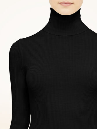Merino Fine Rib Top Long Sleeve