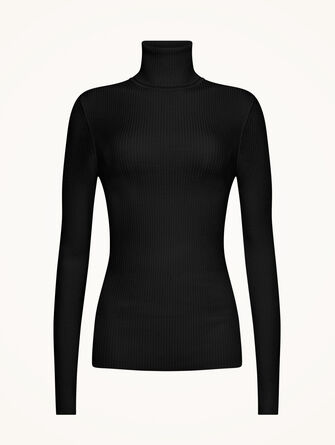 Merino Fine Rib Top Long Sleeve