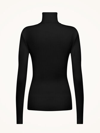Merino Fine Rib Top Long Sleeve