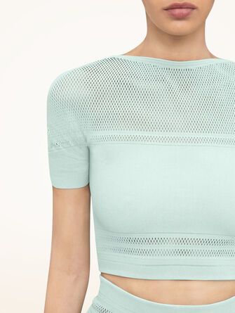 Net Lines Top Short Sleeves