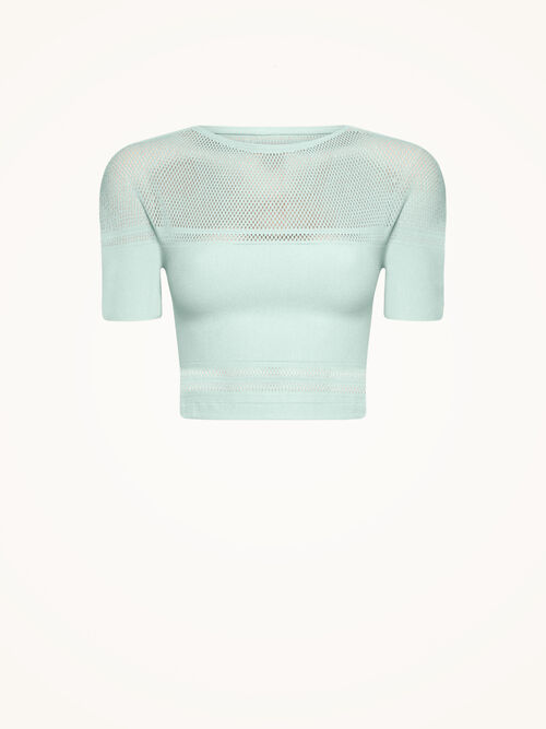 Net Lines Top Short Sleeves