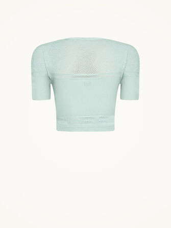 Net Lines Top Short Sleeves