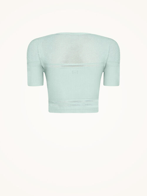 Net Lines Top Short Sleeves