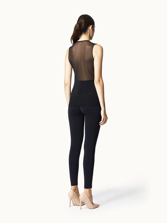 Sheer Opaque Knit Top Sleeveless