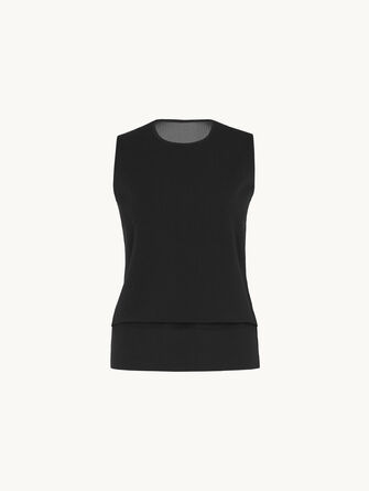Sheer Opaque Knit Top Sleeveless