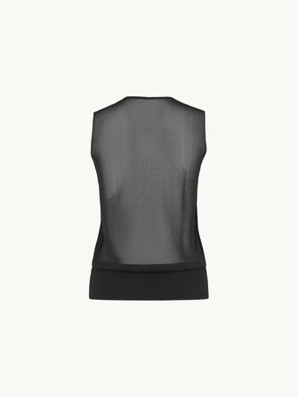 Sheer Opaque Knit Top Sleeveless