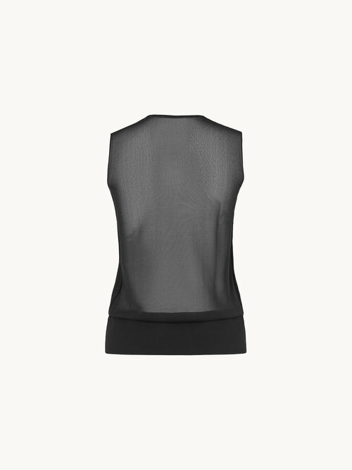 Sheer Opaque Knit Top Sleeveless