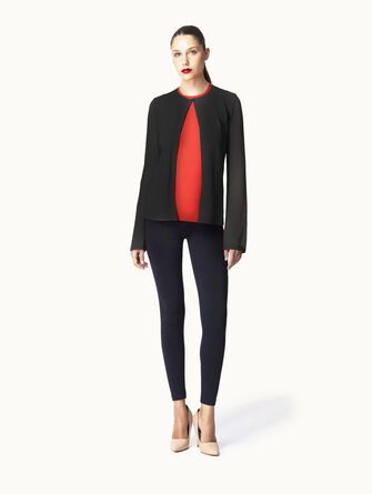 Sheer Opaque Knit Cardigan