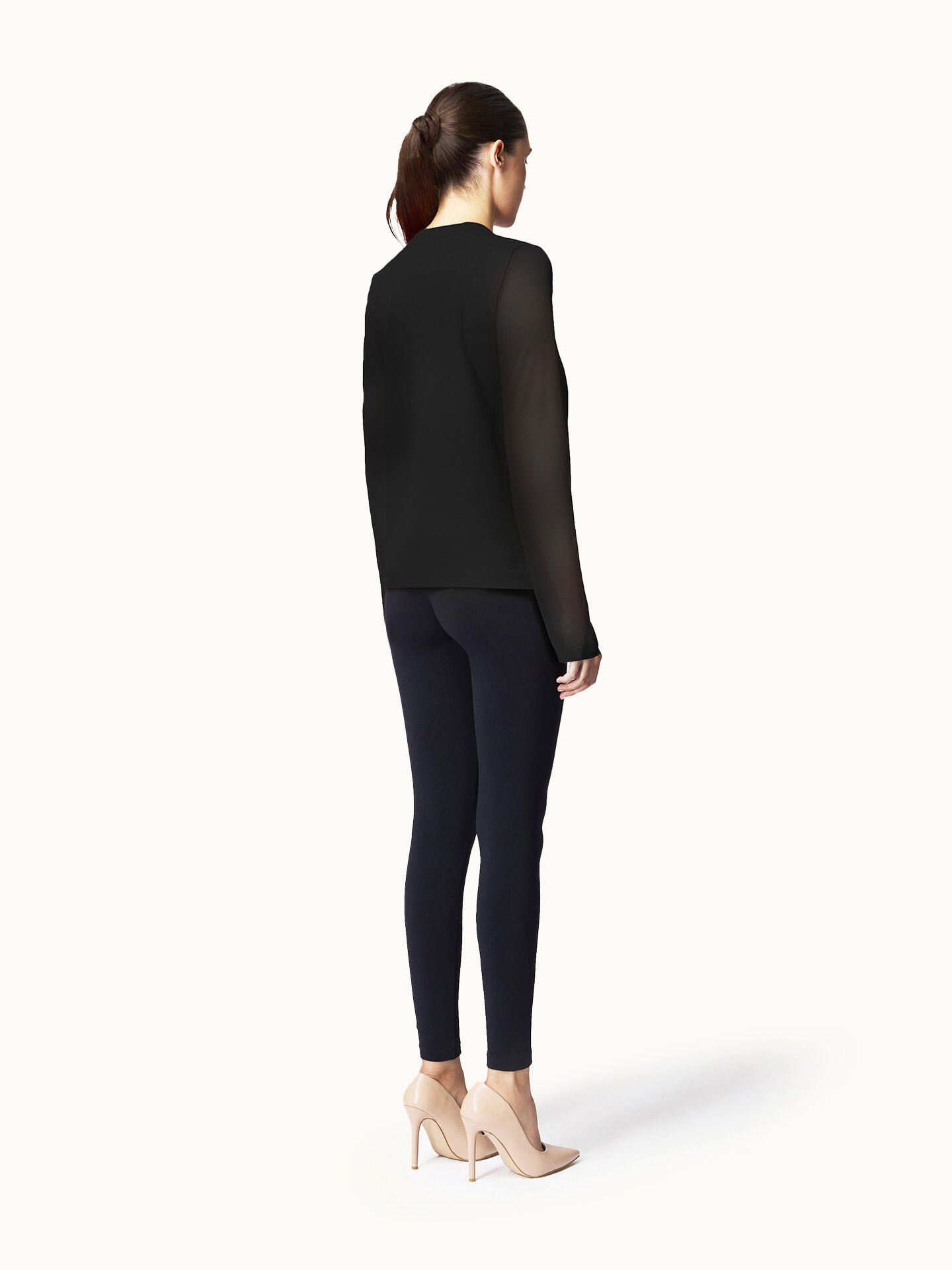 Sheer Opaque Knit Cardigan