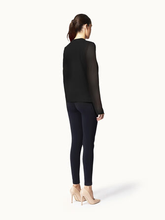 Sheer Opaque Knit Cardigan