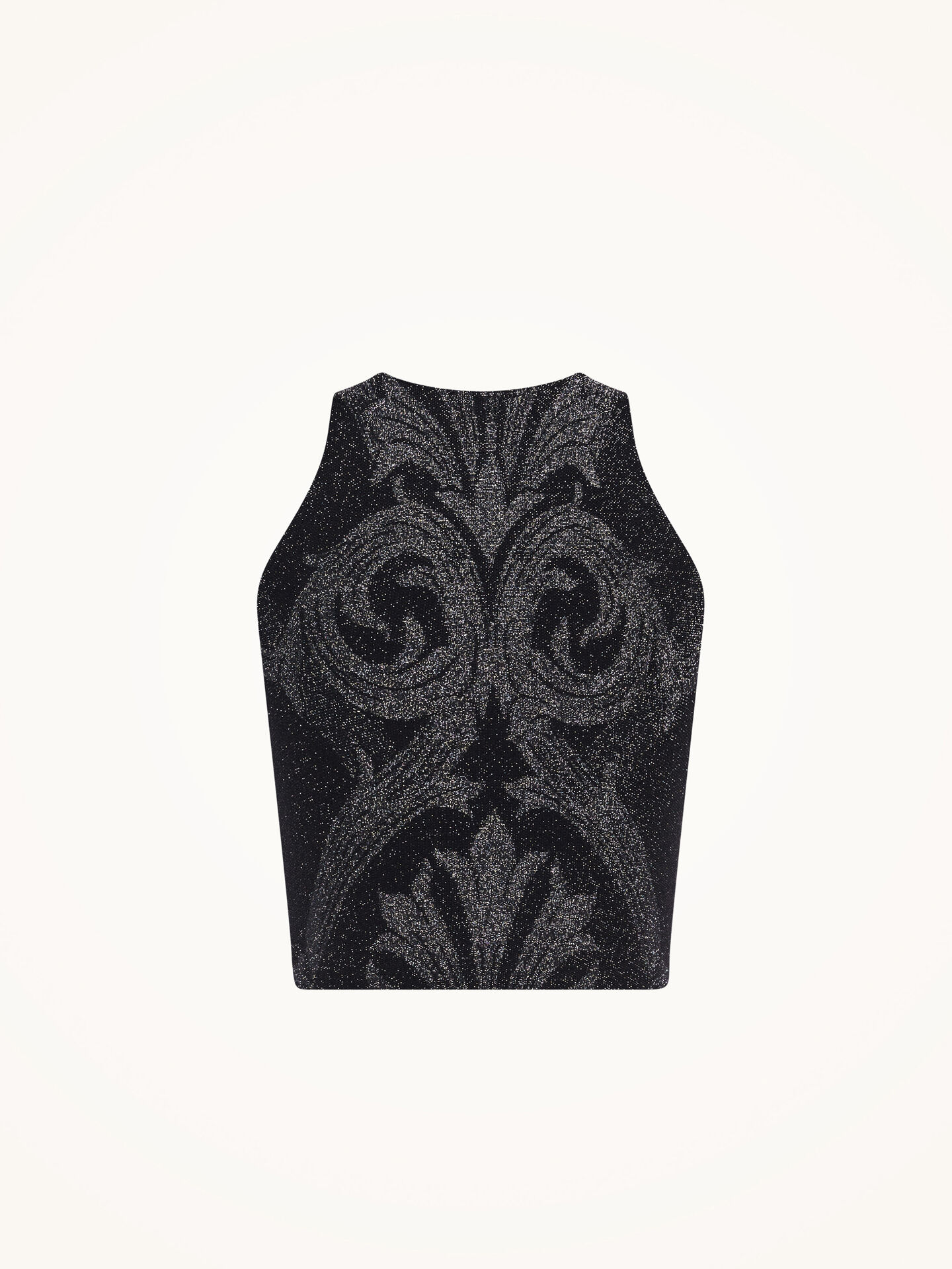 Metallic Jacquard Crop Top
