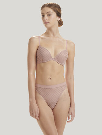 Sheer Logo Push-Up Bra