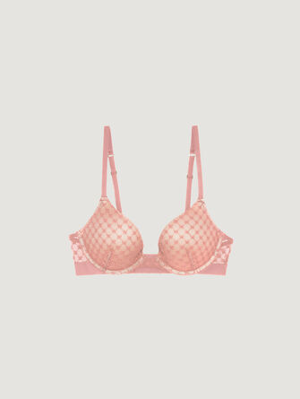 Sheer Logo Push-Up Bra