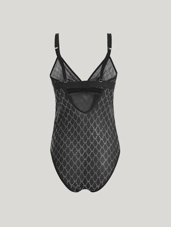 Sheer Logo Sparkle Bodysuit