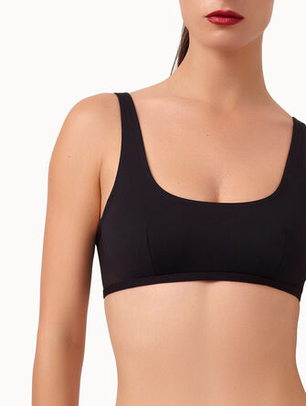 Sheer Opaque Swim Top