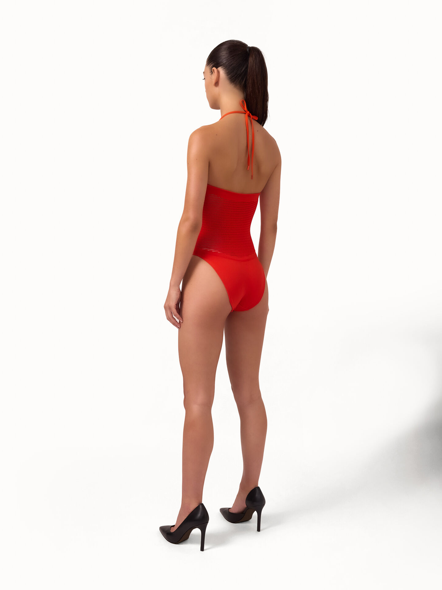 Net Ribs Swim Bodysuit