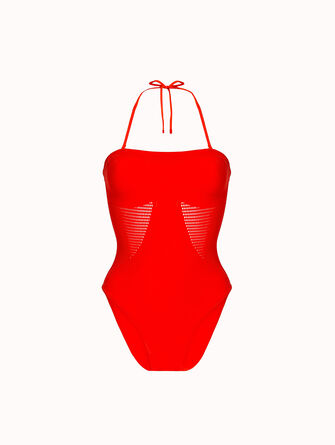 Net Ribs Swim Bodysuit