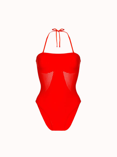 Net Ribs Swim Bodysuit