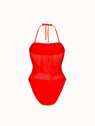 Net Ribs Swim Bodysuit