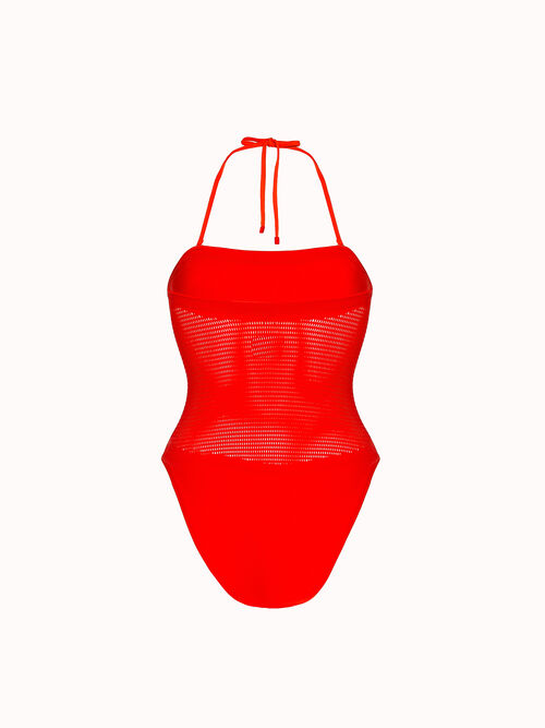 Net Ribs Swim Bodysuit