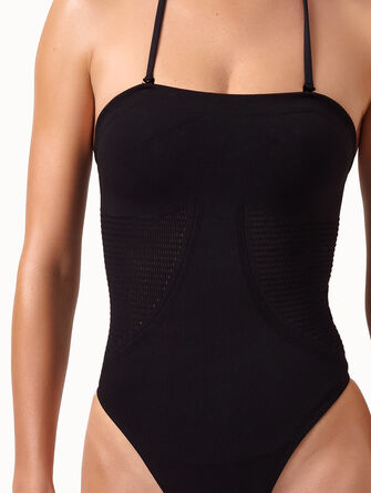 Net Ribs Swim Bodysuit