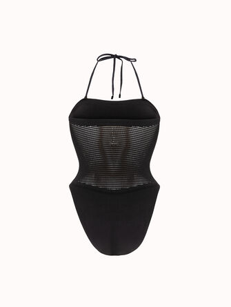 Net Ribs Swim Bodysuit