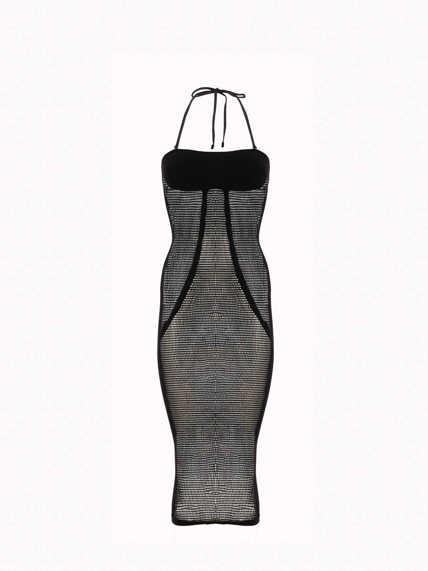 Net Ribs Swim Dress