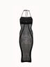 Net Ribs Swim Dress